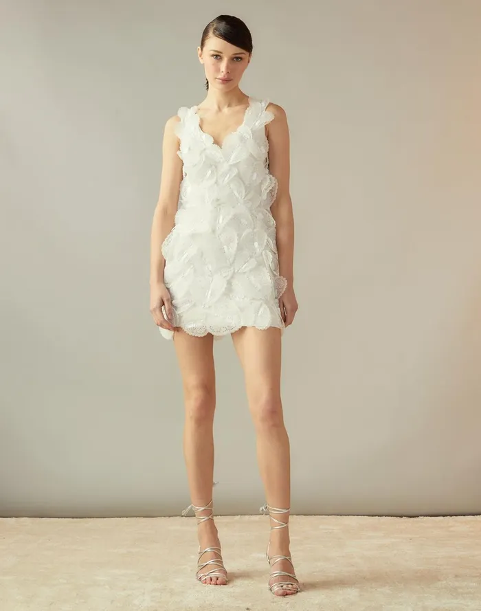 Women Cynthia Rowley Dresses Elle Embellished Heart Dress White Women Cynthia Rowley Dresses Elle Embellished Heart Dress White