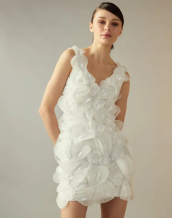 Women Cynthia Rowley Dresses Elle Embellished Heart Dress White Women Cynthia Rowley Dresses Elle Embellished Heart Dress White