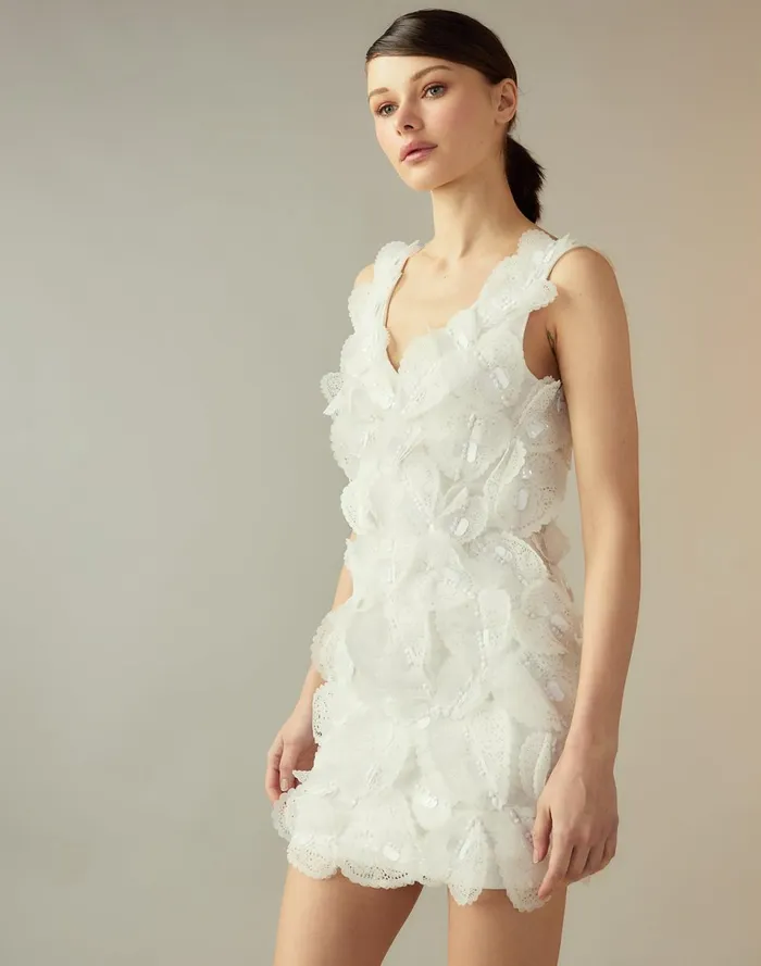 Women Cynthia Rowley Dresses Elle Embellished Heart Dress White Women Cynthia Rowley Dresses Elle Embellished Heart Dress White