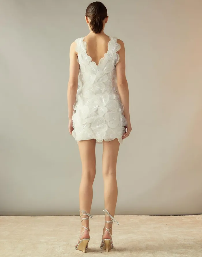 Women Cynthia Rowley Dresses Elle Embellished Heart Dress White Women Cynthia Rowley Dresses Elle Embellished Heart Dress White