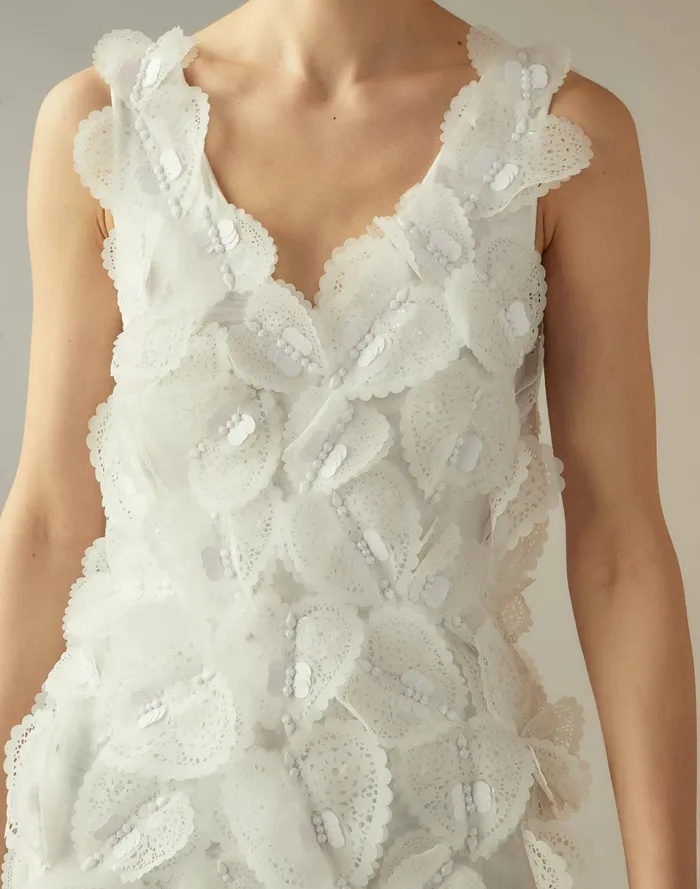 Women Cynthia Rowley Dresses Elle Embellished Heart Dress White Women Cynthia Rowley Dresses Elle Embellished Heart Dress White