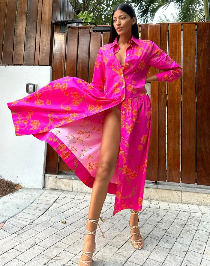 Women Cynthia Rowley Dresses Perennial Shirt Dress Pnkfl