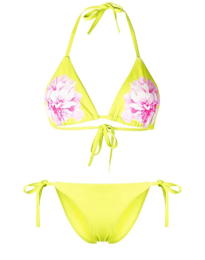 Women Cynthia Rowley Swim Becca String Bikini Top Neong Women Cynthia Rowley Swim Becca String Bikini Top Neong