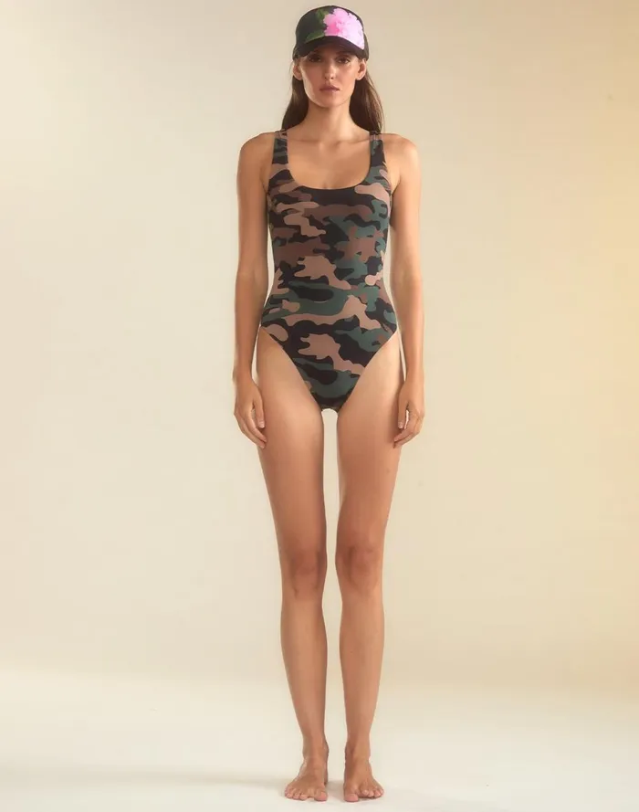 Women Cynthia Rowley Swim Camo One Piece Swimsuit Grncam Women Cynthia Rowley Swim Camo One Piece Swimsuit Grncam