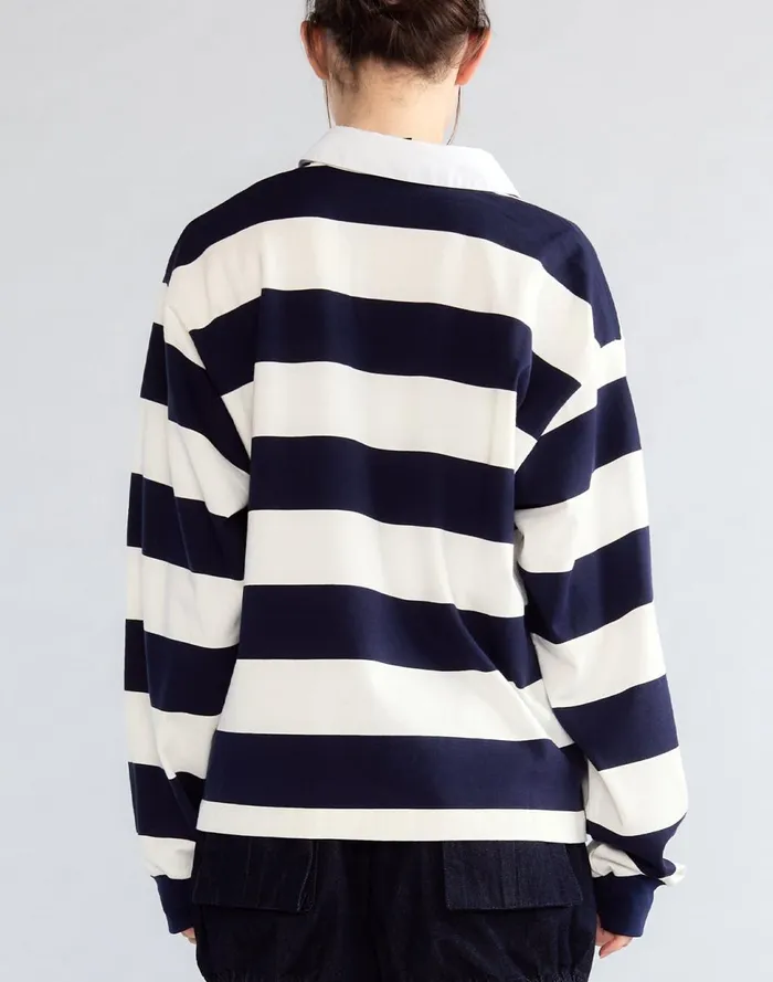 Women Cynthia Rowley Tops Ardie Striped Rugby Shirt Nvywht