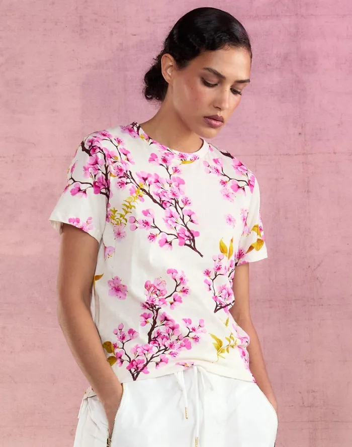 Women Cynthia Rowley Tops Bloom Tee Whtchr Women Cynthia Rowley Tops Bloom Tee Whtchr