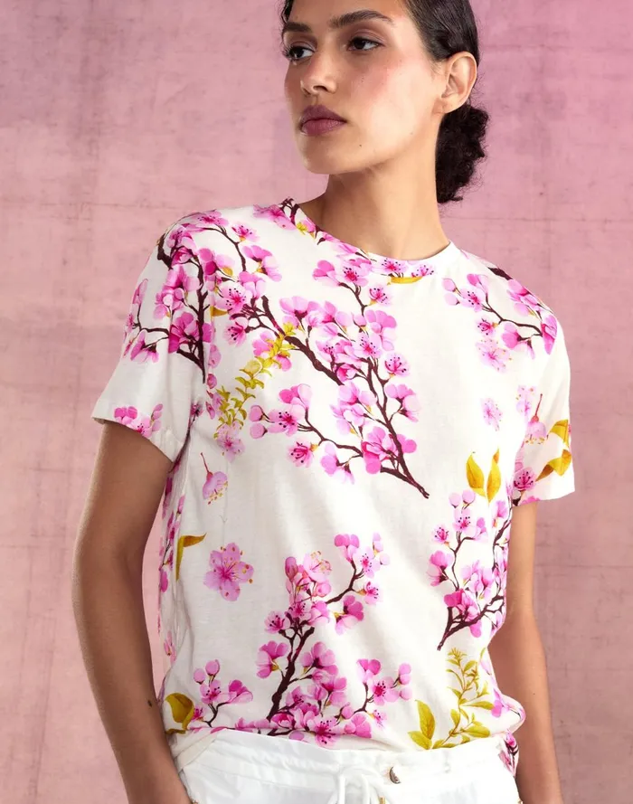 Women Cynthia Rowley Tops Bloom Tee Whtchr Women Cynthia Rowley Tops Bloom Tee Whtchr
