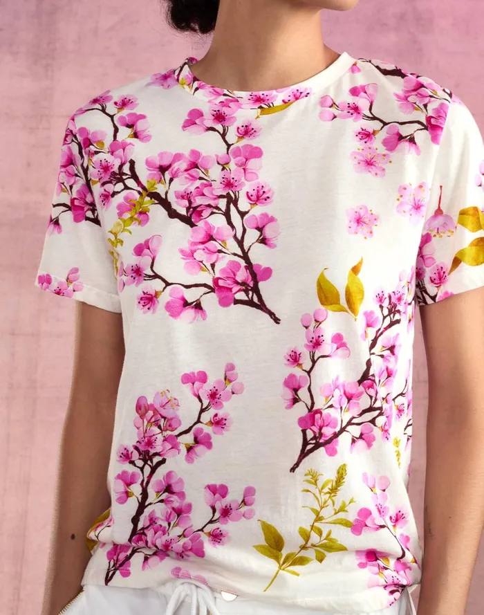 Women Cynthia Rowley Tops Bloom Tee Whtchr Women Cynthia Rowley Tops Bloom Tee Whtchr