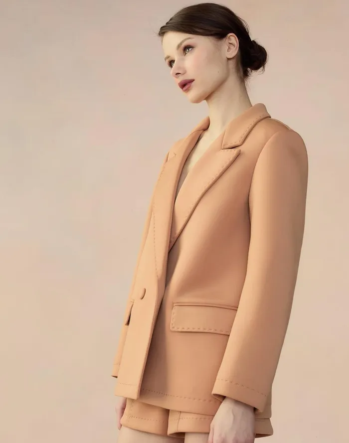 Women Cynthia Rowley Tops Bonded Pick Stitch Jacket Tan