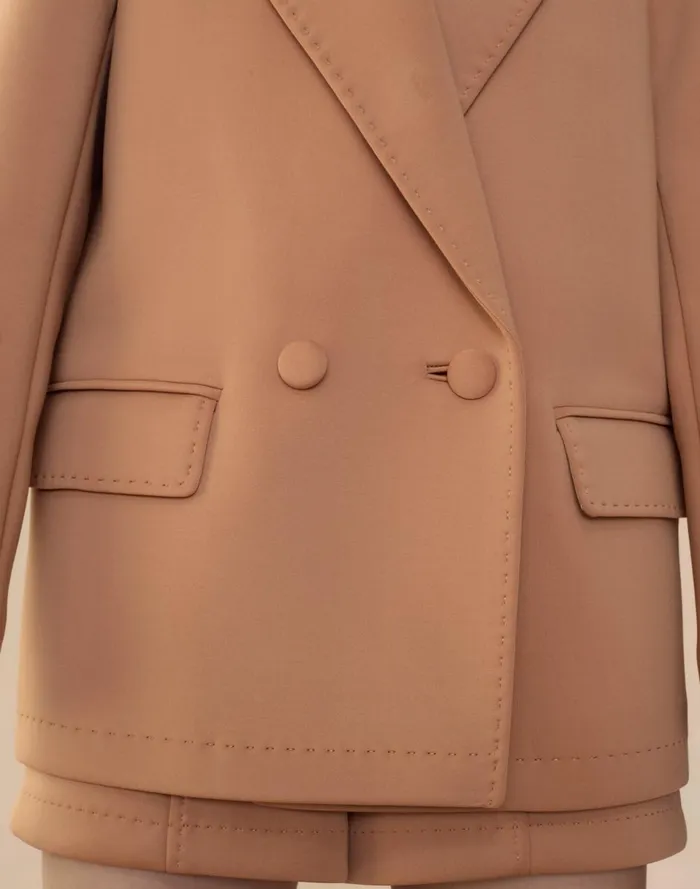 Women Cynthia Rowley Tops Bonded Pick Stitch Jacket Tan