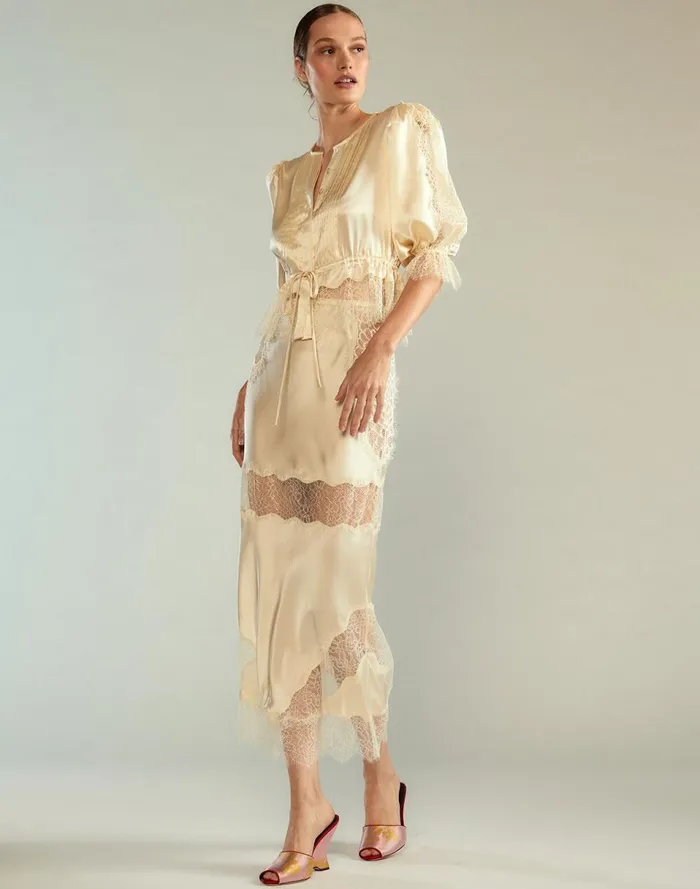 Women Cynthia Rowley Tops Lure Lace Blouse Ivory