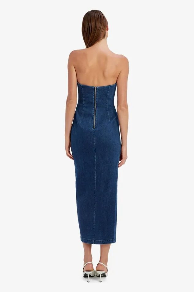Women Day To Night Dresses Bardot Eleni Denim Midi Dress In Dark Dark Women Day To Night Dresses Bardot Eleni Denim Midi Dress In Dark Dark