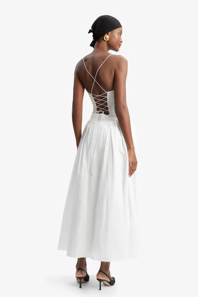 Women Day To Night Dresses Bardot Estie Cotton Maxi Dress In Orchid White Orchid White Women Day To Night Dresses Bardot Estie Cotton Maxi Dress In Orchid White Orchid White
