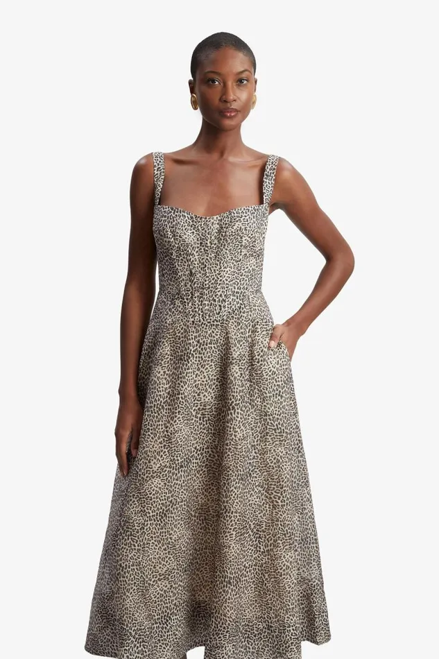 Women Day To Night Dresses Bardot Lilah Corset Midi Dress In Brown Leopard Brown Leopard Women Day To Night Dresses Bardot Lilah Corset Midi Dress In Brown Leopard Brown Leopard