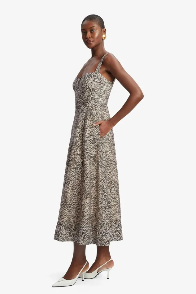 Women Day To Night Dresses Bardot Lilah Corset Midi Dress In Brown Leopard Brown Leopard Women Day To Night Dresses Bardot Lilah Corset Midi Dress In Brown Leopard Brown Leopard