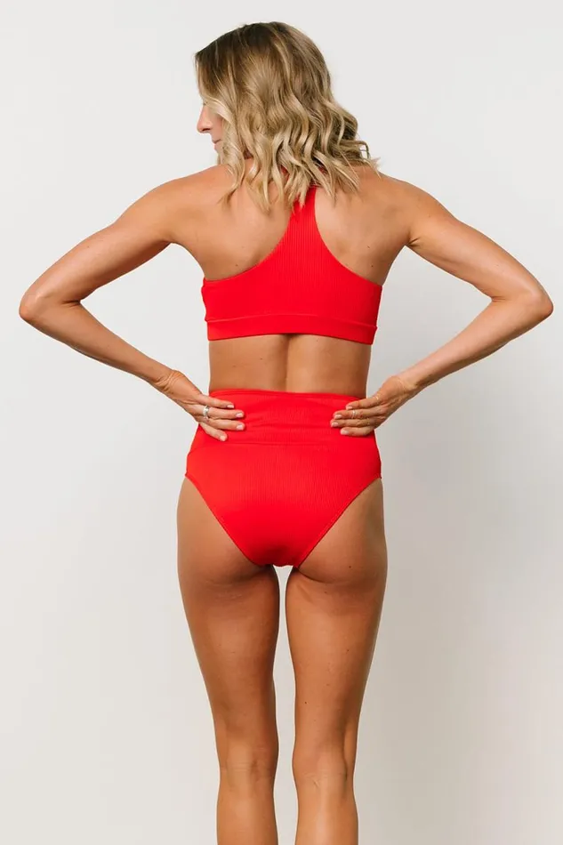 Women Del Mar Ribbed Bikini Bottom Red Baltic Born Bikini Women Del Mar Ribbed Bikini Bottom Red Baltic Born Bikini