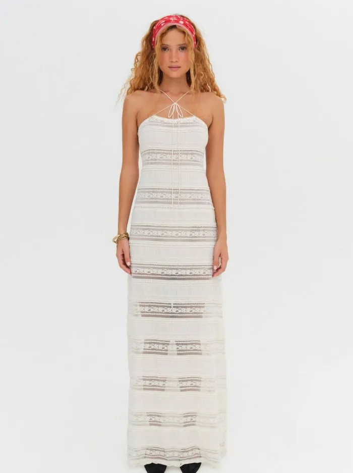 Women Delianna Lace Maxi Dress Ivory For Love and Lemons Dresses