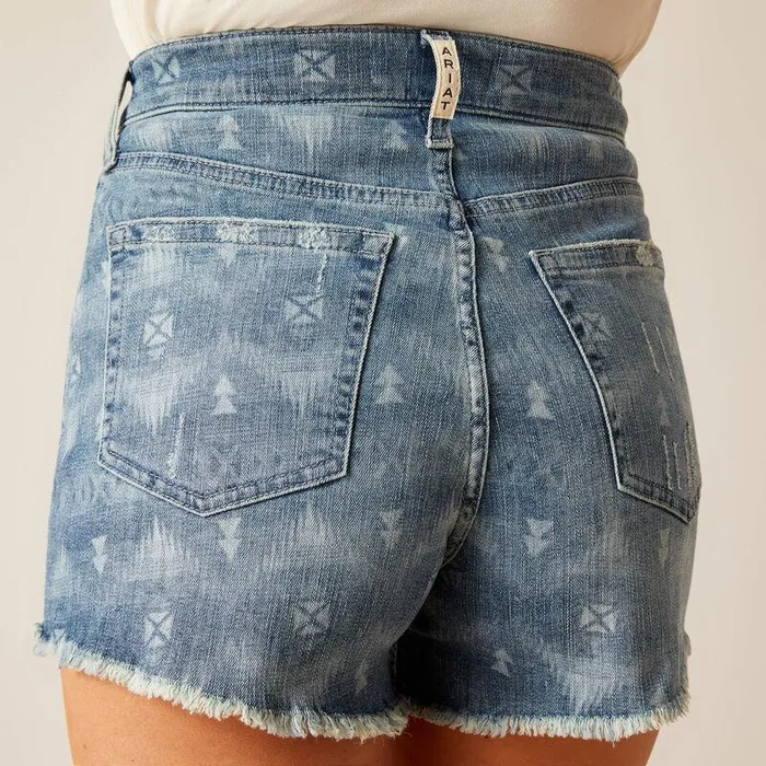 Women Denim Ariat High Rise Southwest 3quot Short Southwest Laser Women Denim Ariat High Rise Southwest 3quot Short Southwest Laser