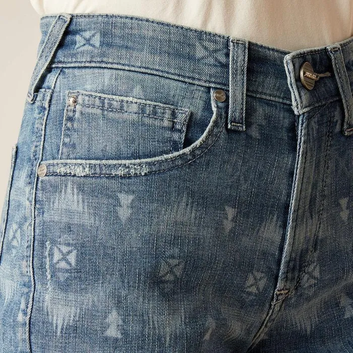 Women Denim Ariat High Rise Southwest 3quot Short Southwest Laser Women Denim Ariat High Rise Southwest 3quot Short Southwest Laser