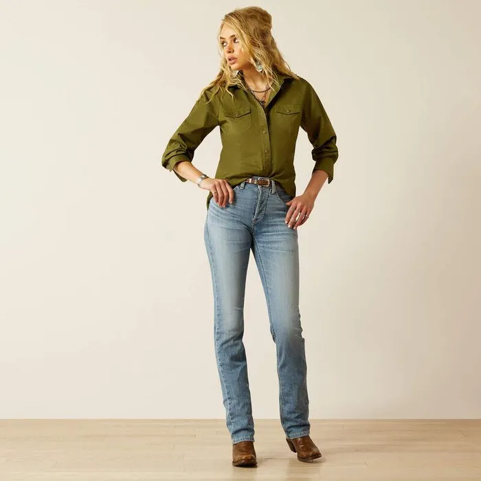 Women Denim Ariat High Rise Yellowstone Rider Straight Leg Jeans Light Indigo Women Denim Ariat High Rise Yellowstone Rider Straight Leg Jeans Light Indigo