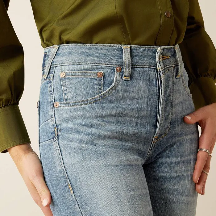 Women Denim Ariat High Rise Yellowstone Rider Straight Leg Jeans Light Indigo Women Denim Ariat High Rise Yellowstone Rider Straight Leg Jeans Light Indigo