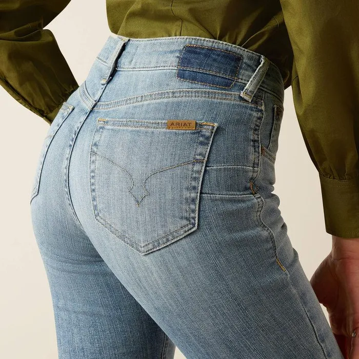 Women Denim Ariat High Rise Yellowstone Rider Straight Leg Jeans Light Indigo Women Denim Ariat High Rise Yellowstone Rider Straight Leg Jeans Light Indigo