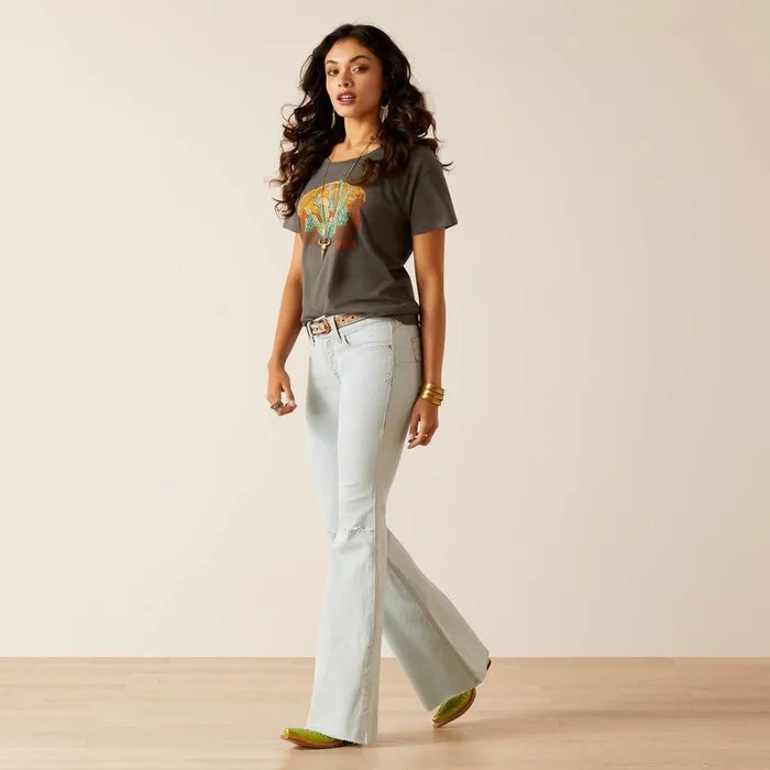Women Denim Ariat Perfect Rise Ophelia Flare Ice Women Denim Ariat Perfect Rise Ophelia Flare Ice