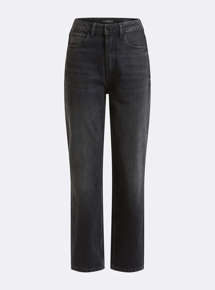 Women Denim GUESS Eco Highrise Mom Denim Jeans In Authentic Black Wash
