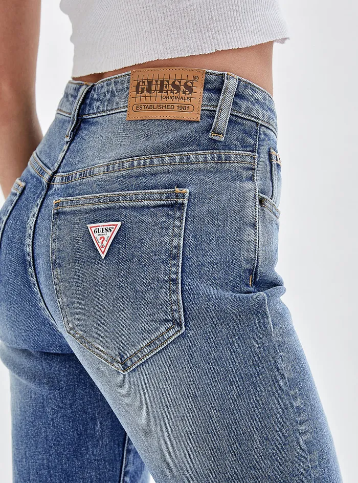 Women Denim GUESS Guess Originals Highrise Bootcut Denim Jeans In Pluto Wash