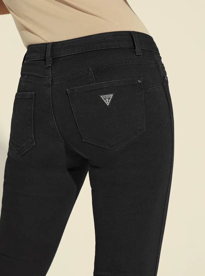 Women Denim GUESS Highrise 1981 Skinny Leg Denim Jeans In Carrie Black Wash