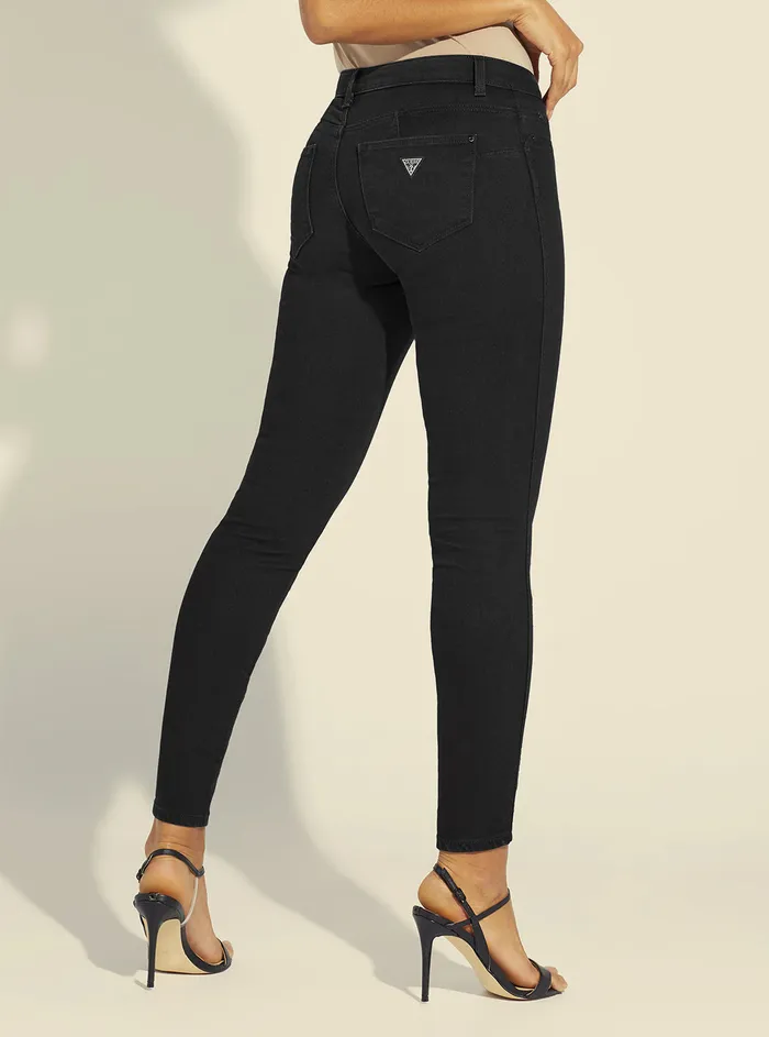 Women Denim GUESS Highrise 1981 Skinny Leg Denim Jeans In Carrie Black Wash