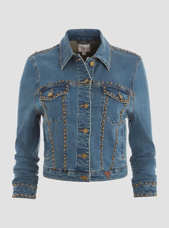 Women Denim GUESS Saddle Blue Sexy Denim Trucker Jacket Women Denim GUESS Saddle Blue Sexy Denim Trucker Jacket