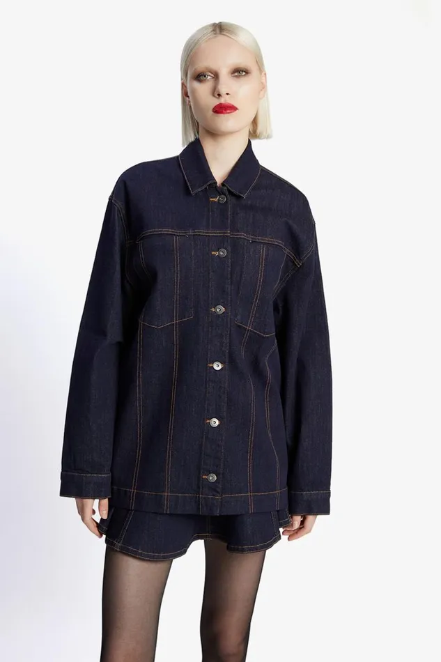Women Denim Jackets Bardot Keely Denim Jacket In Dark Dark