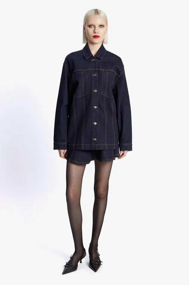 Women Denim Jackets Bardot Keely Denim Jacket In Dark Dark
