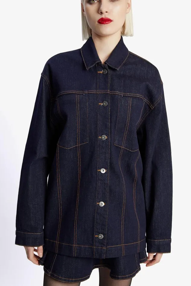 Women Denim Jackets Bardot Keely Denim Jacket In Dark Dark