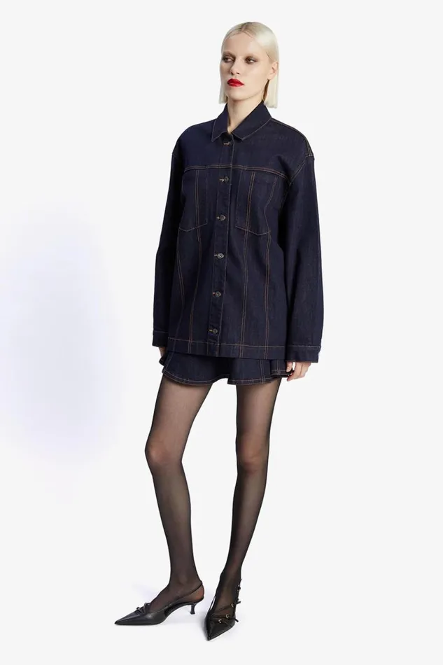 Women Denim Jackets Bardot Keely Denim Jacket In Dark Dark