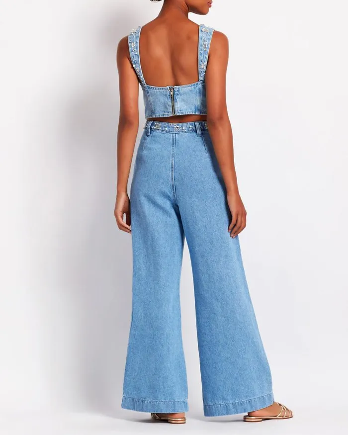 Women Denim PatBO HandBeaded Jeans FINAL SALE Denim