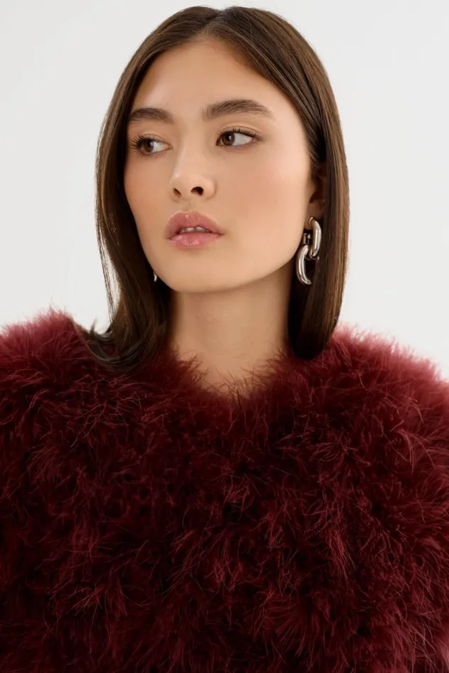 Women DEORA Feather Jacket Syrah LAMARQUE Feather Jackets