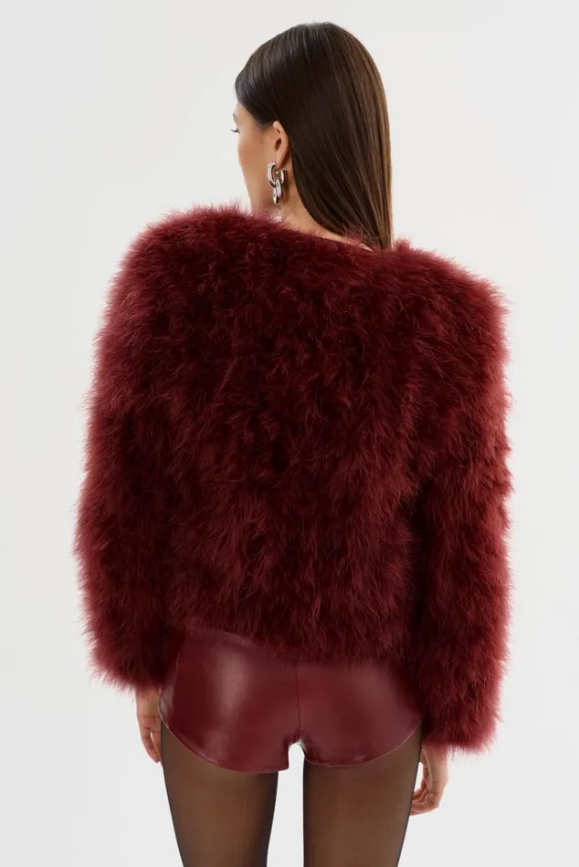 Women DEORA Feather Jacket Syrah LAMARQUE Feather Jackets