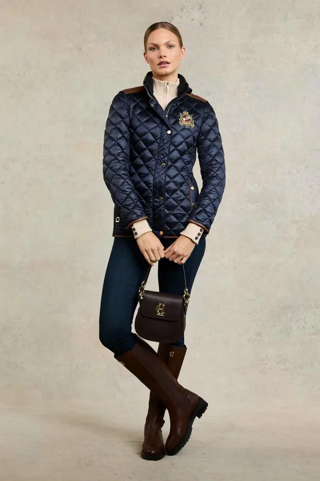 Women Diamond Quilt Classic Jacket Ink Navy Holland Cooper Jackets