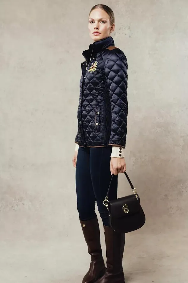 Women Diamond Quilt Classic Jacket Ink Navy Holland Cooper Jackets