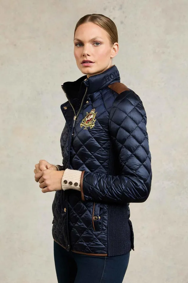 Women Diamond Quilt Classic Jacket Ink Navy Holland Cooper Jackets
