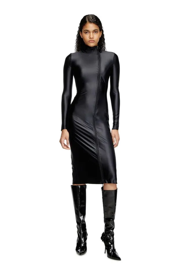 Women Diesel Dresses DSILVER Black Women Diesel Dresses DSILVER Black