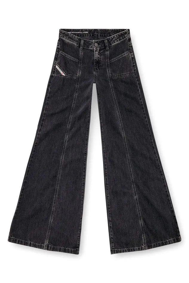Women Diesel Jeans Flare Jeans DAkii 068HN Blackdark Grey