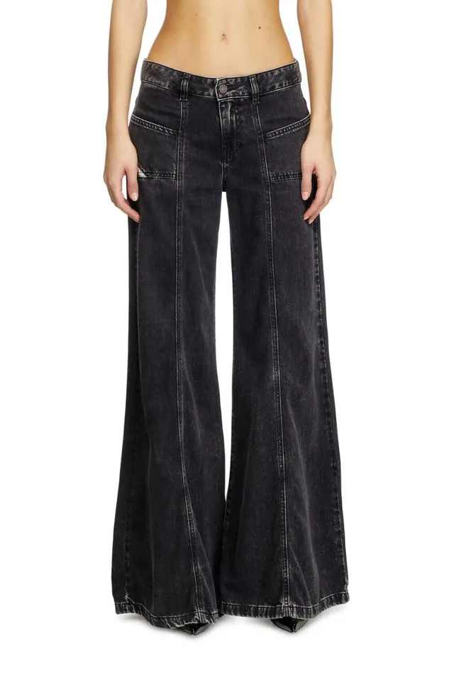 Women Diesel Jeans Flare Jeans DAkii 068HN Blackdark Grey