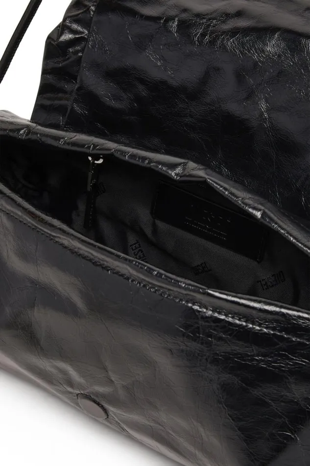 Women Diesel Shoulder Bags SCRUNCHD SHOULDER M Black