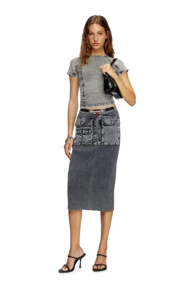 Women Diesel Skirts MMERYN Dark Grey