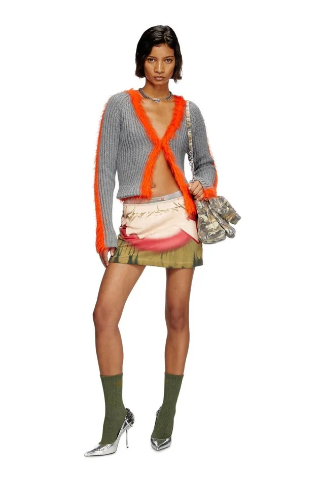 Women Diesel Skirts OHUNTQ1 Military Green