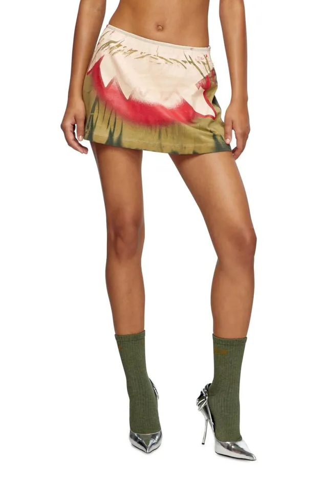 Women Diesel Skirts OHUNTQ1 Military Green Women Diesel Skirts OHUNTQ1 Military Green