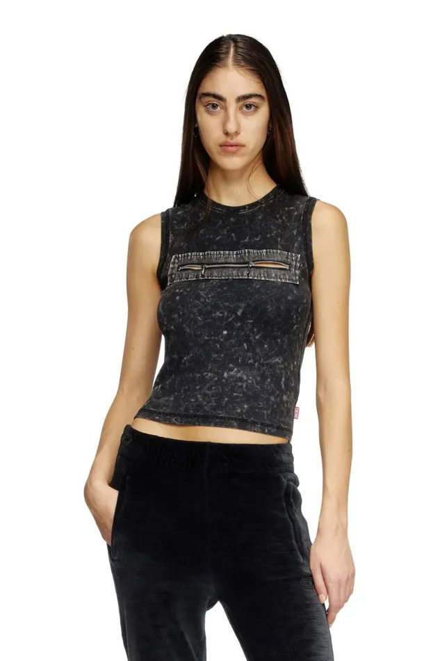 Women Diesel TShirts and Tops TARTED Black Women Diesel TShirts and Tops TARTED Black